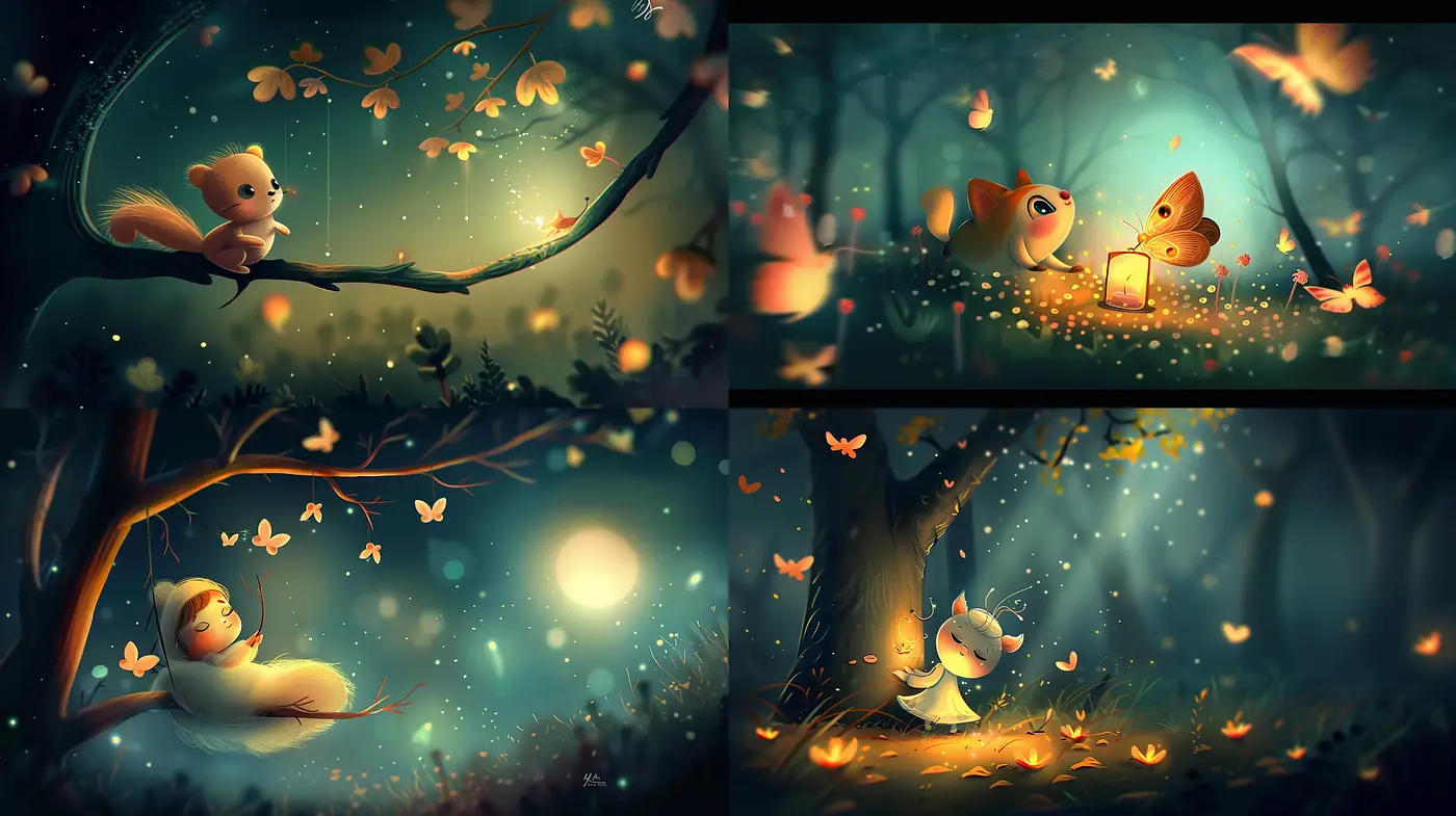 Enchanted Twilight Serenity: A Dreamlike Digital Painting Series - Midjourney sref style