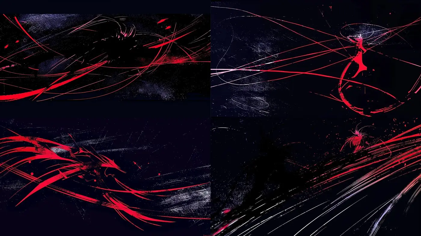 Abstract Nocturne: Dynamic Energy in Red and Black - Midjourney sref style
