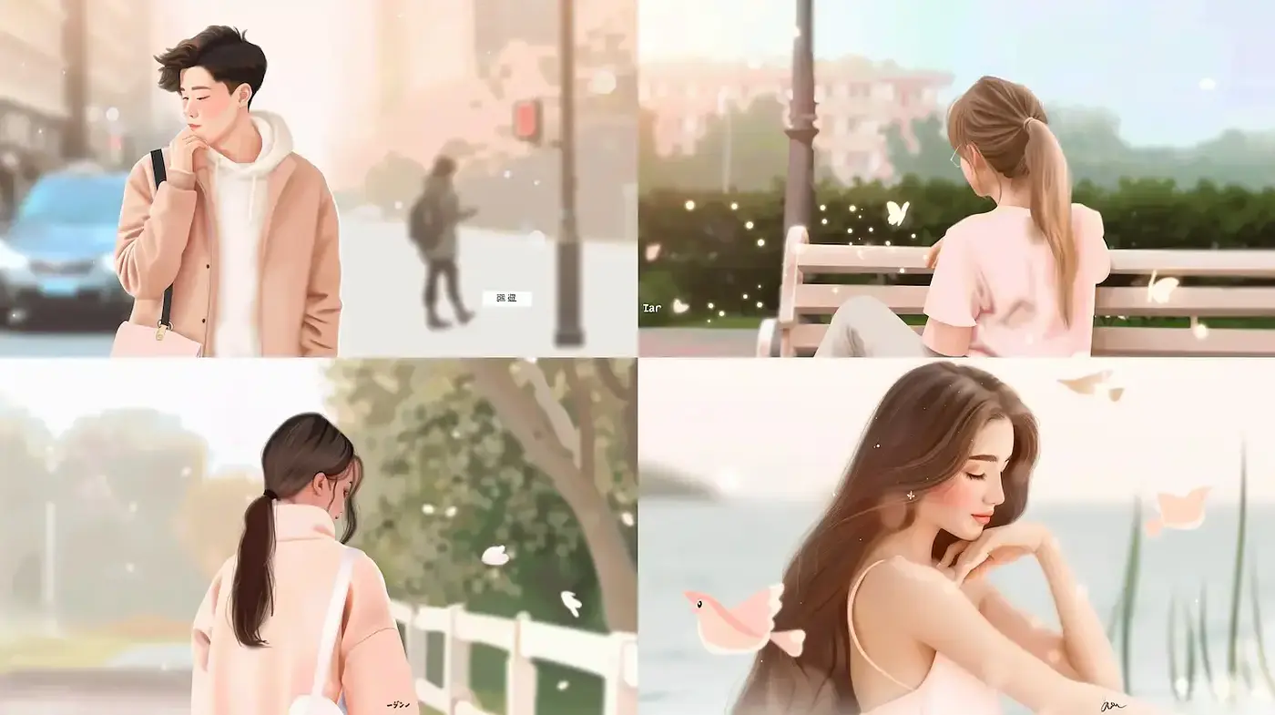 Soft and Serene Character Illustrations with a Dreamlike Quality - Midjourney sref style
