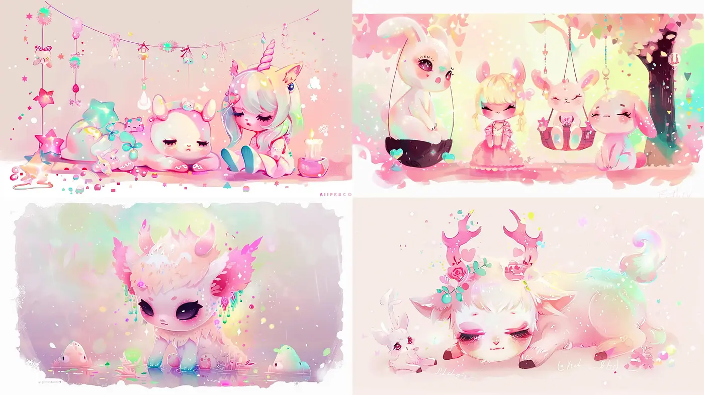 Ethereal Pastel Dreamscape in Fantasy Illustration - Midjourney sref style