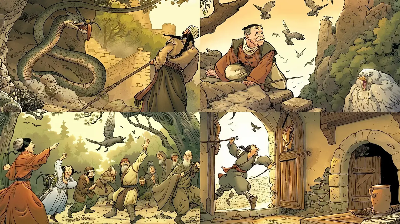 Enchanted Storybook Illustrations with a Mythical Twist - Midjourney sref style