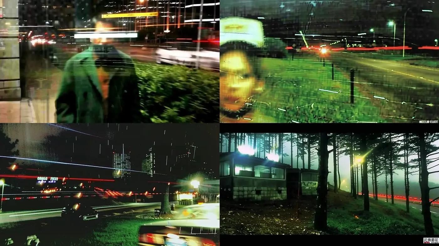 Nocturnal Hues of Melancholy: A Blurred Vision of Urban Existence and Nature - Midjourney sref style