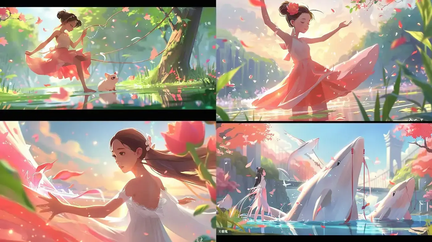 Enchanting Whimsical Scenes with Nature and Grace - Midjourney sref style