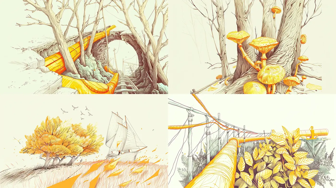 Autumnal Serenity in Sepia: An Homage to the Warmth of Sketch Art - Midjourney sref style