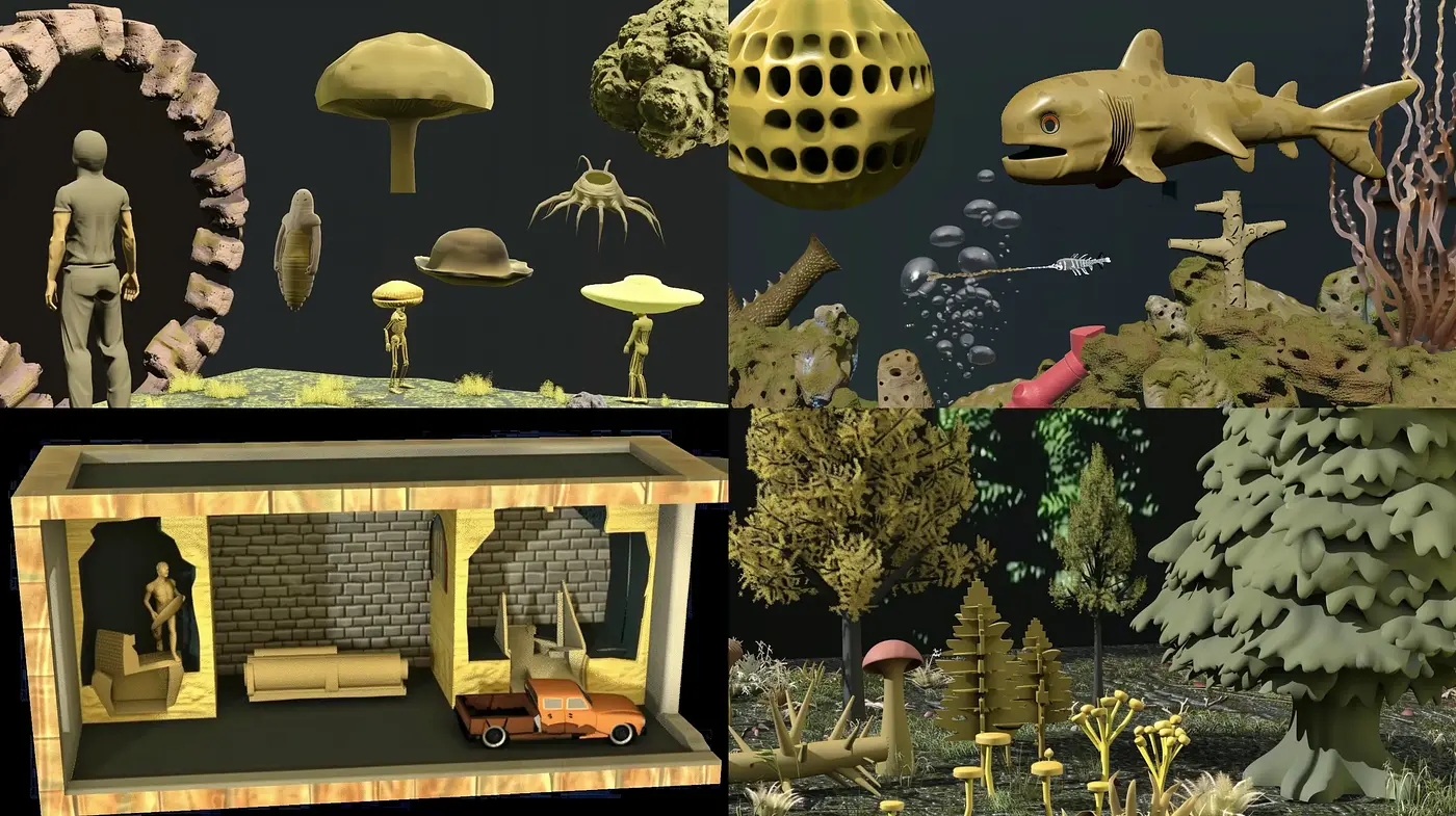 Surrealist Dreamscape: A Meld of Organic Forms and Muted Tones - Midjourney sref style