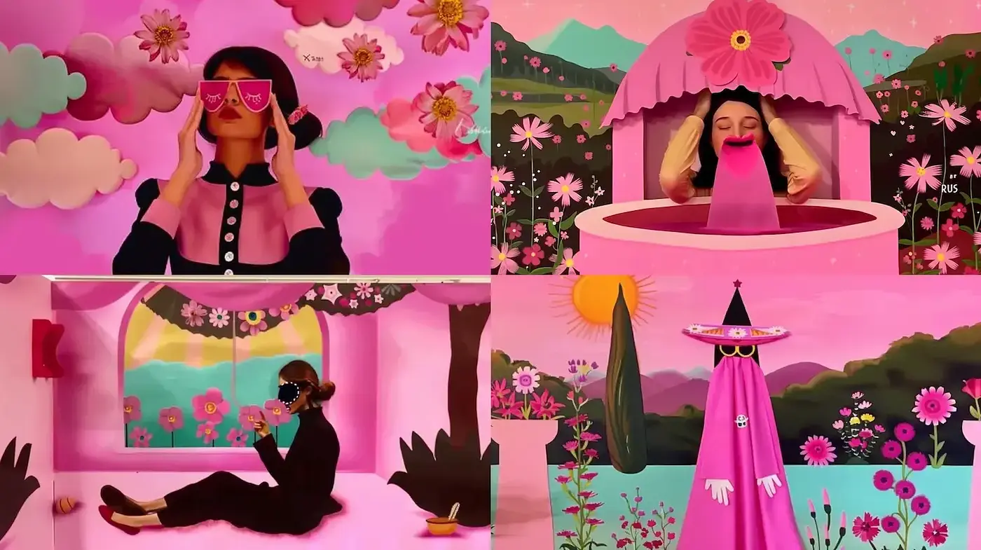 Vibrant and Playful Illustrations with a Nostalgic Touch - Midjourney sref style