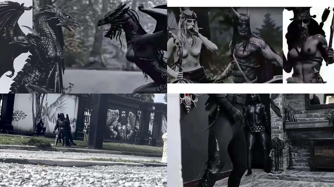 Monochrome Fantasy: An Exploration of Dark Tones and Ethereal Textures - Midjourney sref style