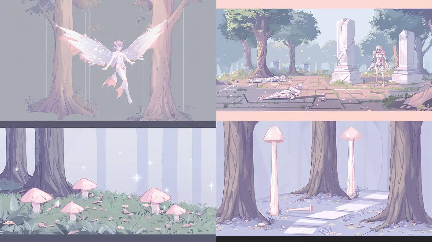Enchanted Ethereal Pastel Dreamscapes - Midjourney sref style