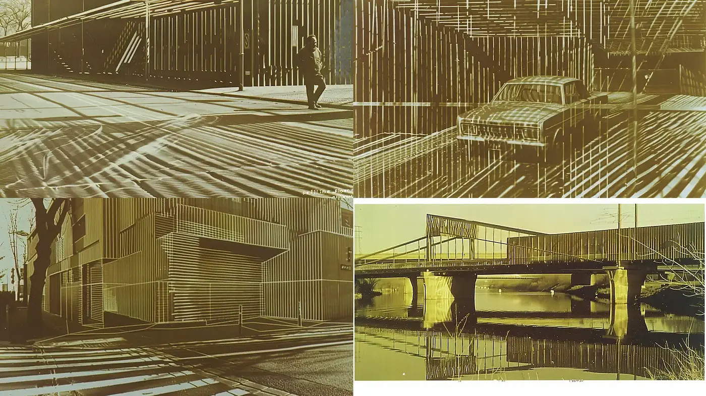 Cinematic Urban Landscapes with a Retro Vibe - Midjourney sref style