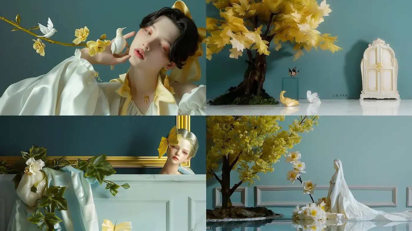 Elegant and Serene Aesthetic with Nature Influences - Midjourney sref style