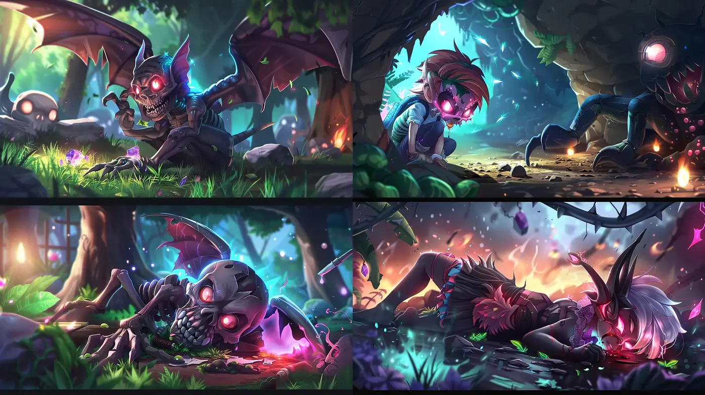 Enchanted Forest Fables: Vivid and Dynamic Digital Illustrations - Midjourney sref style