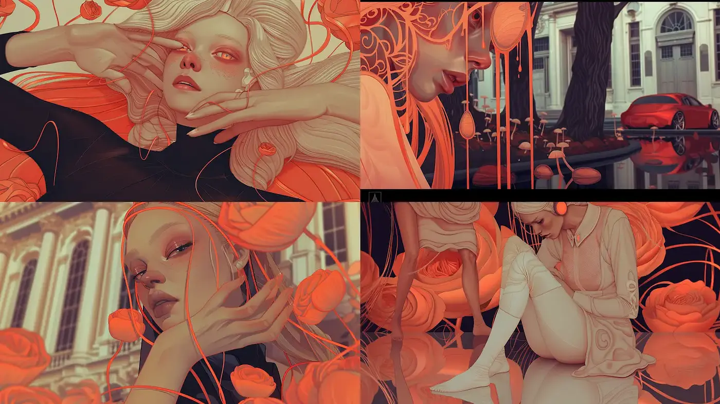 Contemporary Digital Art with a Bold and Lush Aesthetic - Midjourney sref style