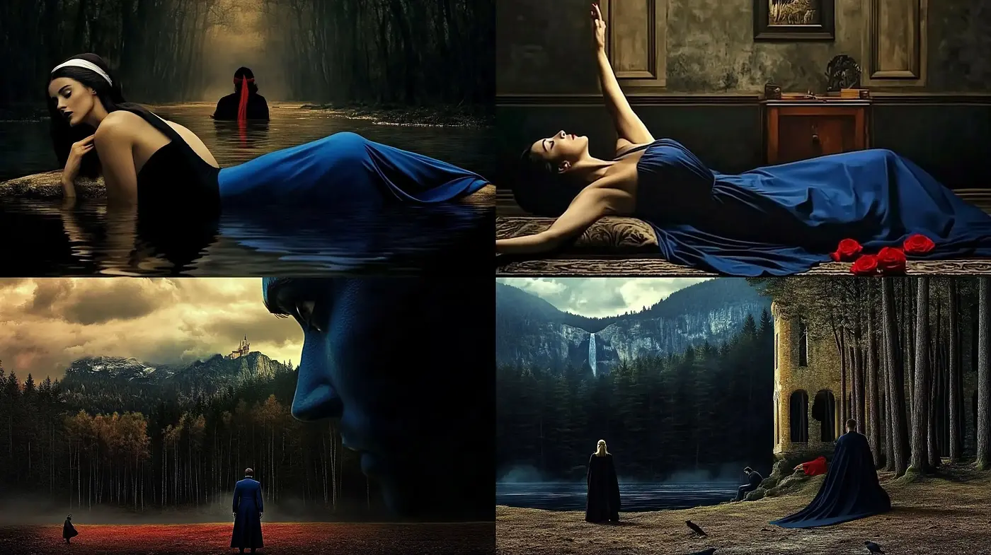 Ethereal Nocturne Dreamscape with Sensual Elegance - Midjourney sref style