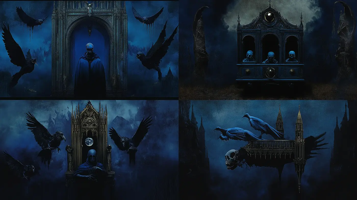 Gothic Echoes in Twilight Hues - Midjourney sref style