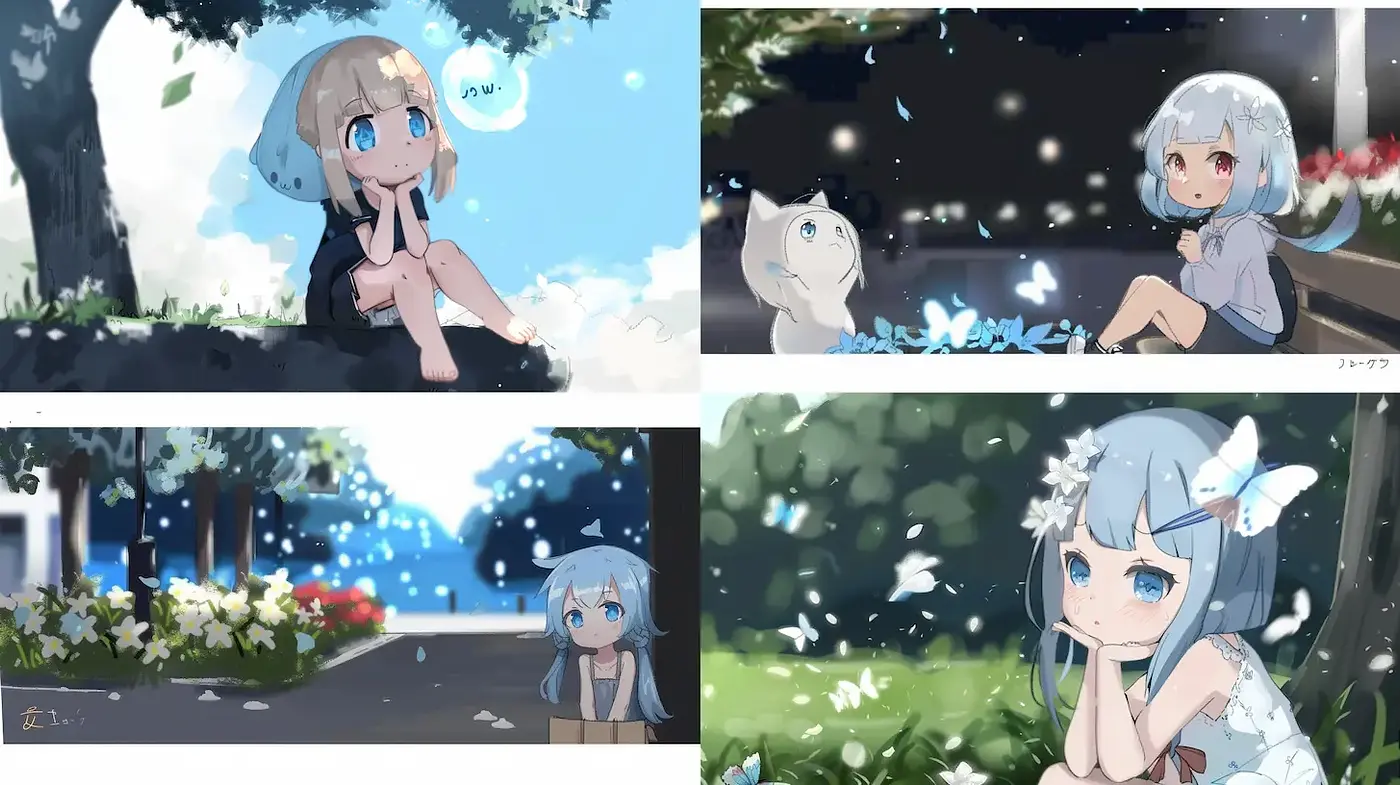 Whimsical Anime-inspired Scenes in Soft Pastels - Midjourney sref style