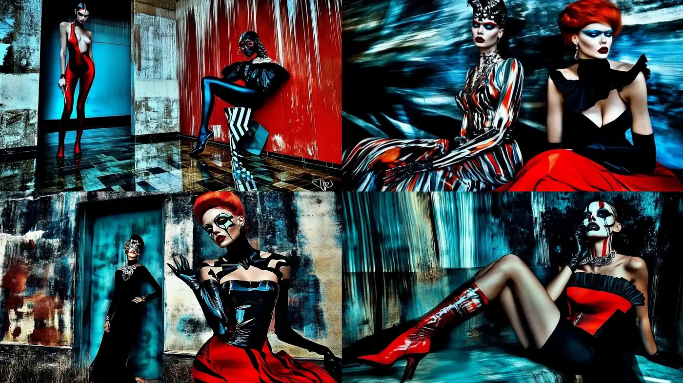 Ethereal Glamour in Surreal Aquamarine Shadows - Midjourney sref style
