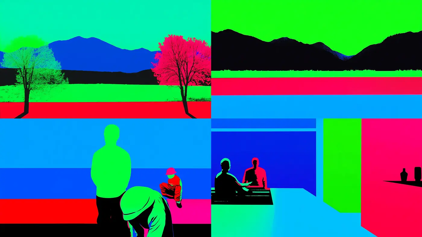 Vibrant Pop Art Fusion with Surreal Contrast - Midjourney sref style