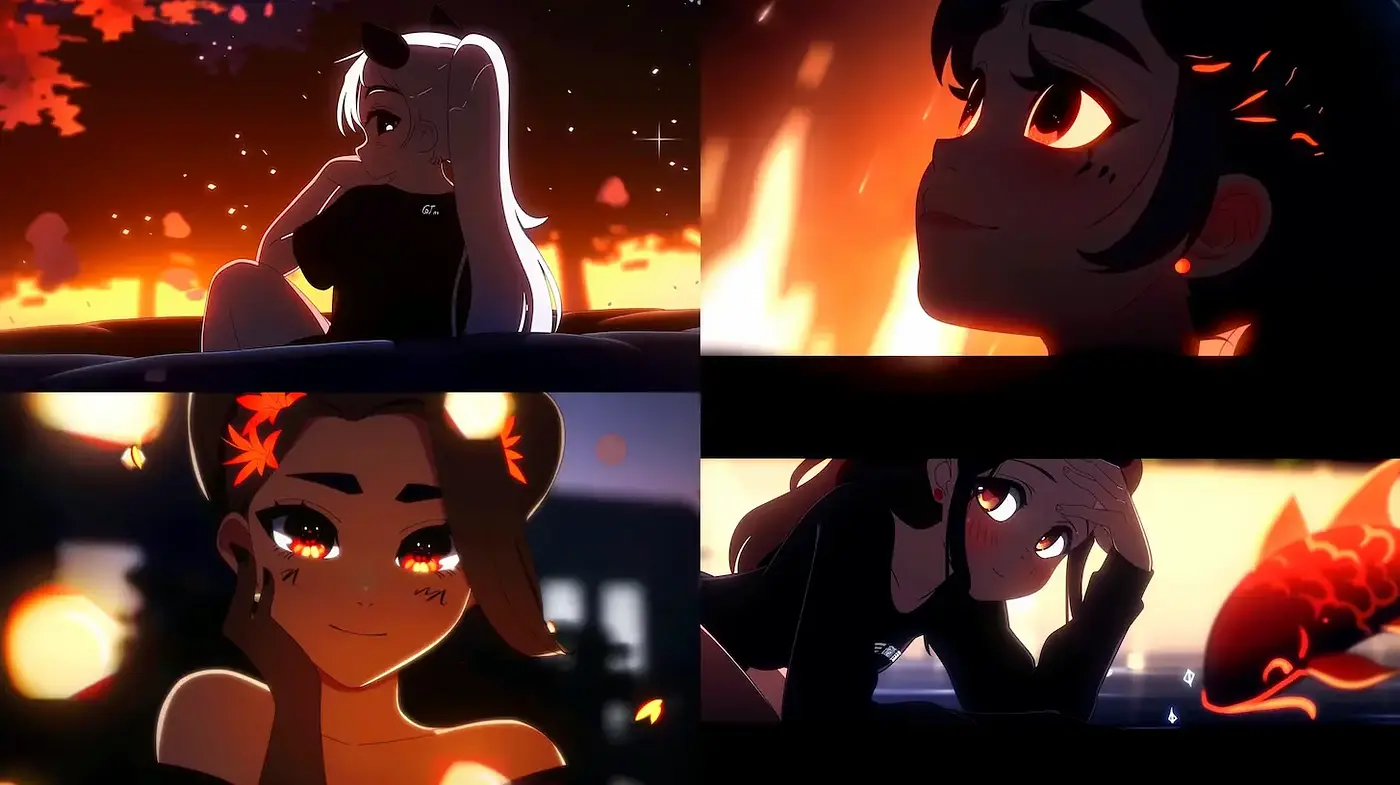 Enchanting and Luminous Anime Aesthetic with a Warm Glow - Midjourney sref style
