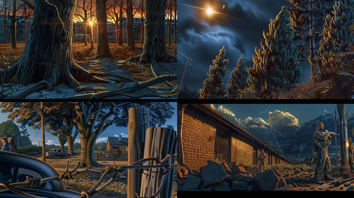 Twilight Ambiance in Stylized Graphic Novel Illustration - Midjourney sref style