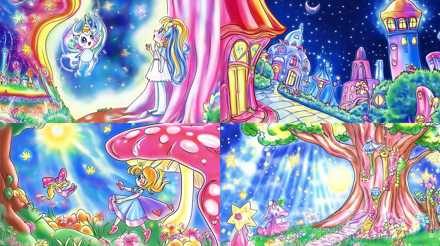 Enchanted Dreamscape in Luminous Pastel Hues - Midjourney sref style