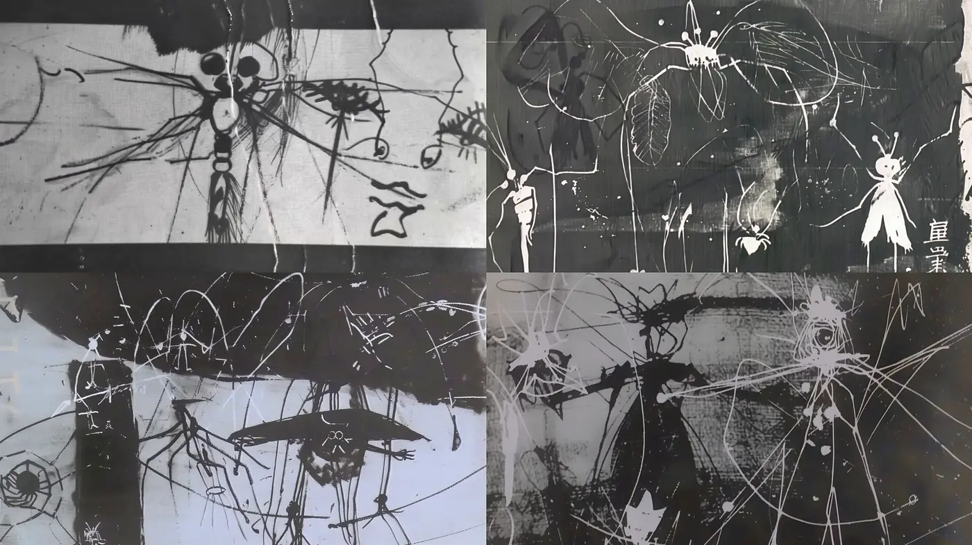 Abstract Expressionist Echoes with Monochromatic Overtones - Midjourney sref style