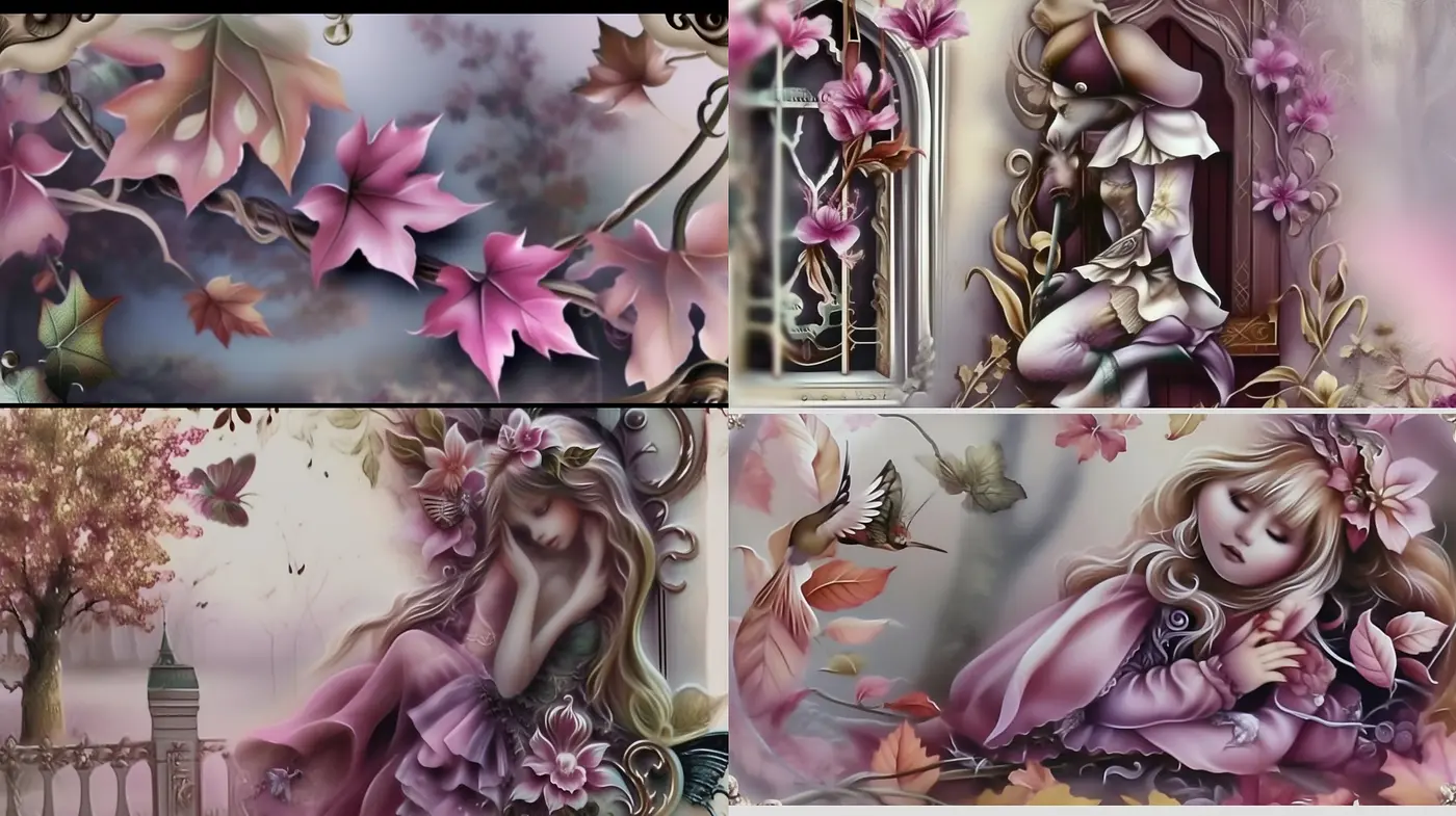 Dreamlike Pastel Elegance: A Nostalgic Symphony of Soft Hues and Enchanting Florals - Midjourney sref style