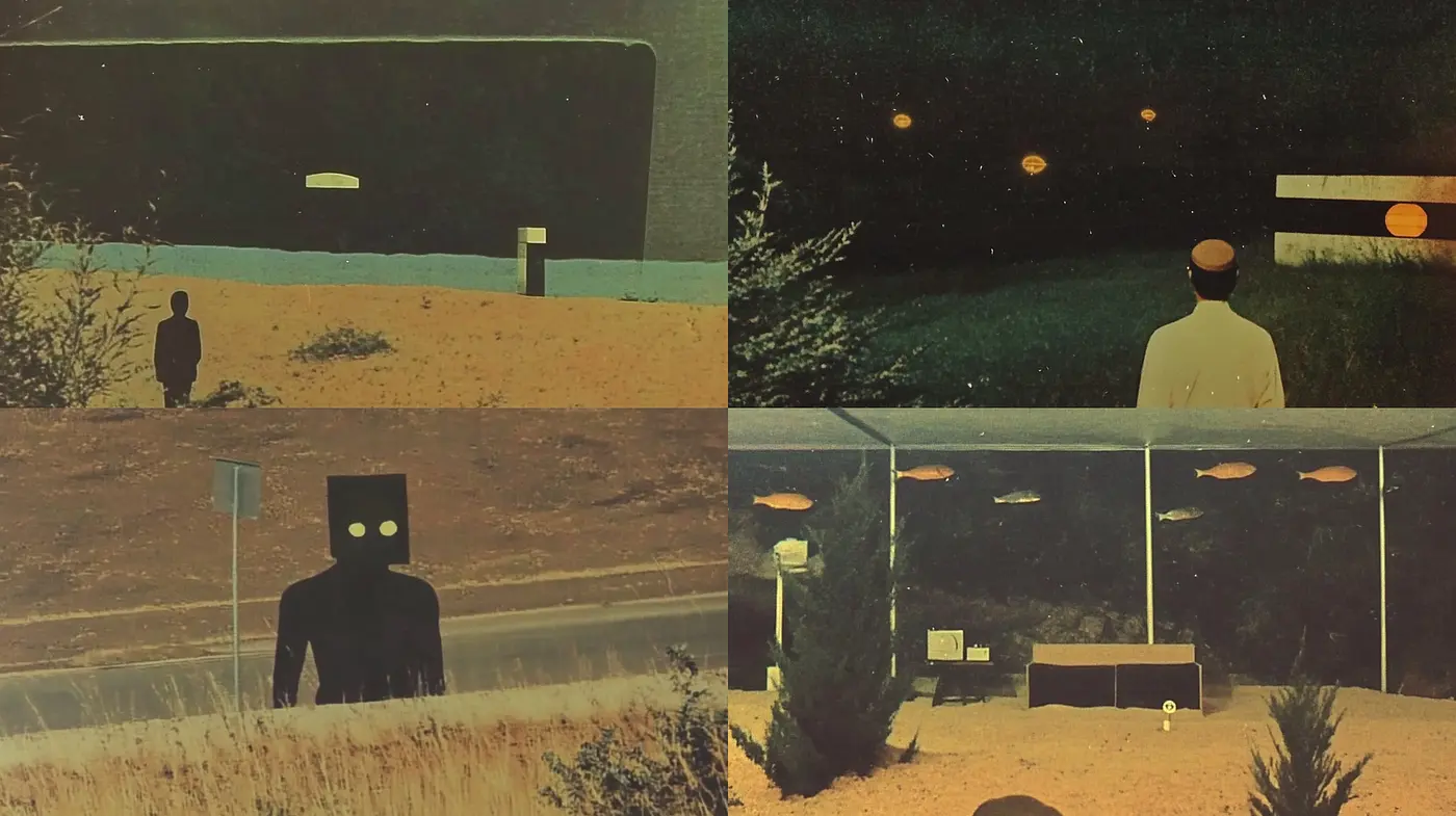 Surreal and Atmospheric Landscapes with a Distinctive Retro Vibe - Midjourney sref style
