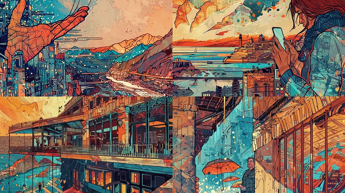 Warm-Toned Nostalgic Narratives Rendered with a Graphic Novel Flair - Midjourney sref style
