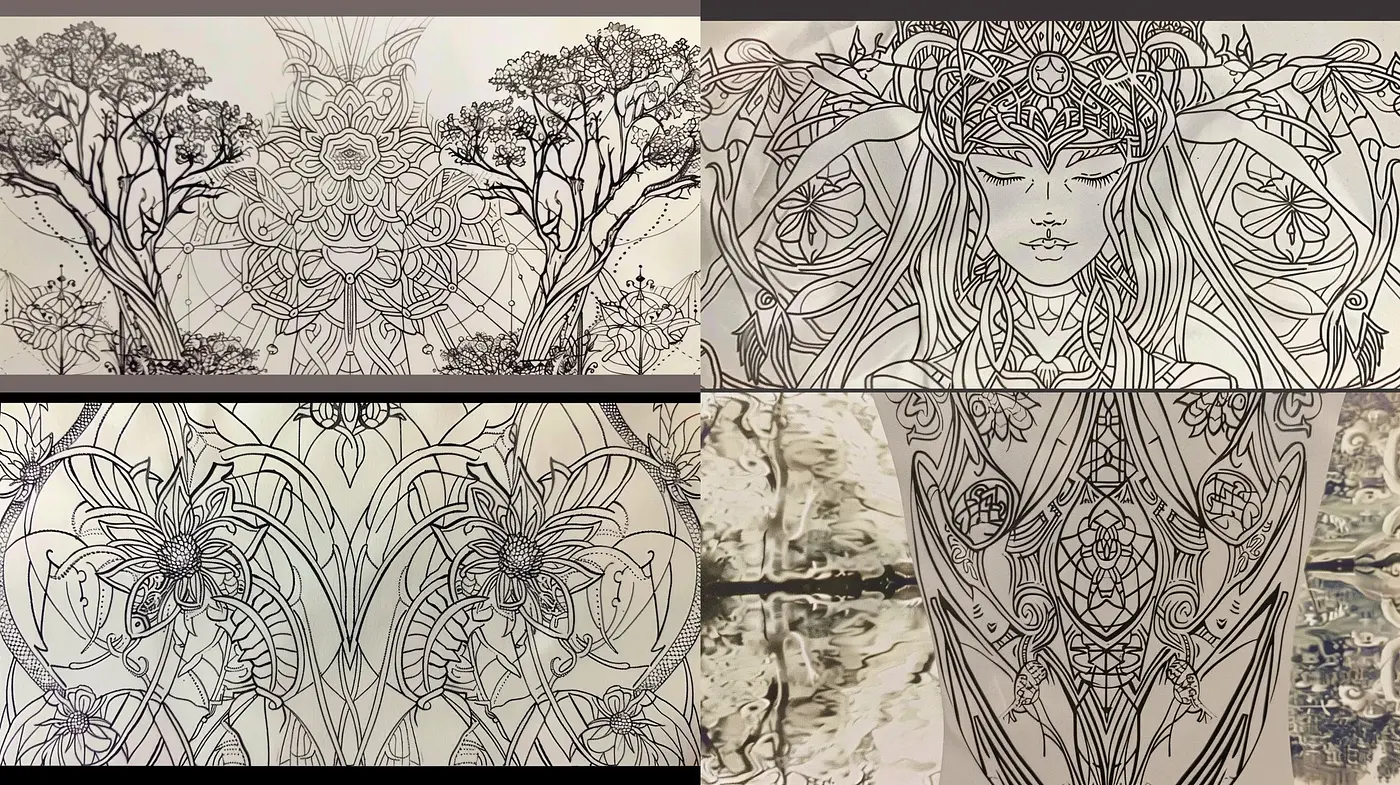 Monochromatic Nuances of Nature and Mysticism - Midjourney sref style