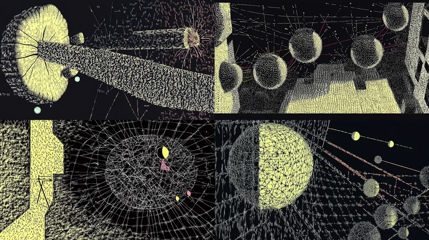 Abstract Textural Network Synthesis - Midjourney sref style