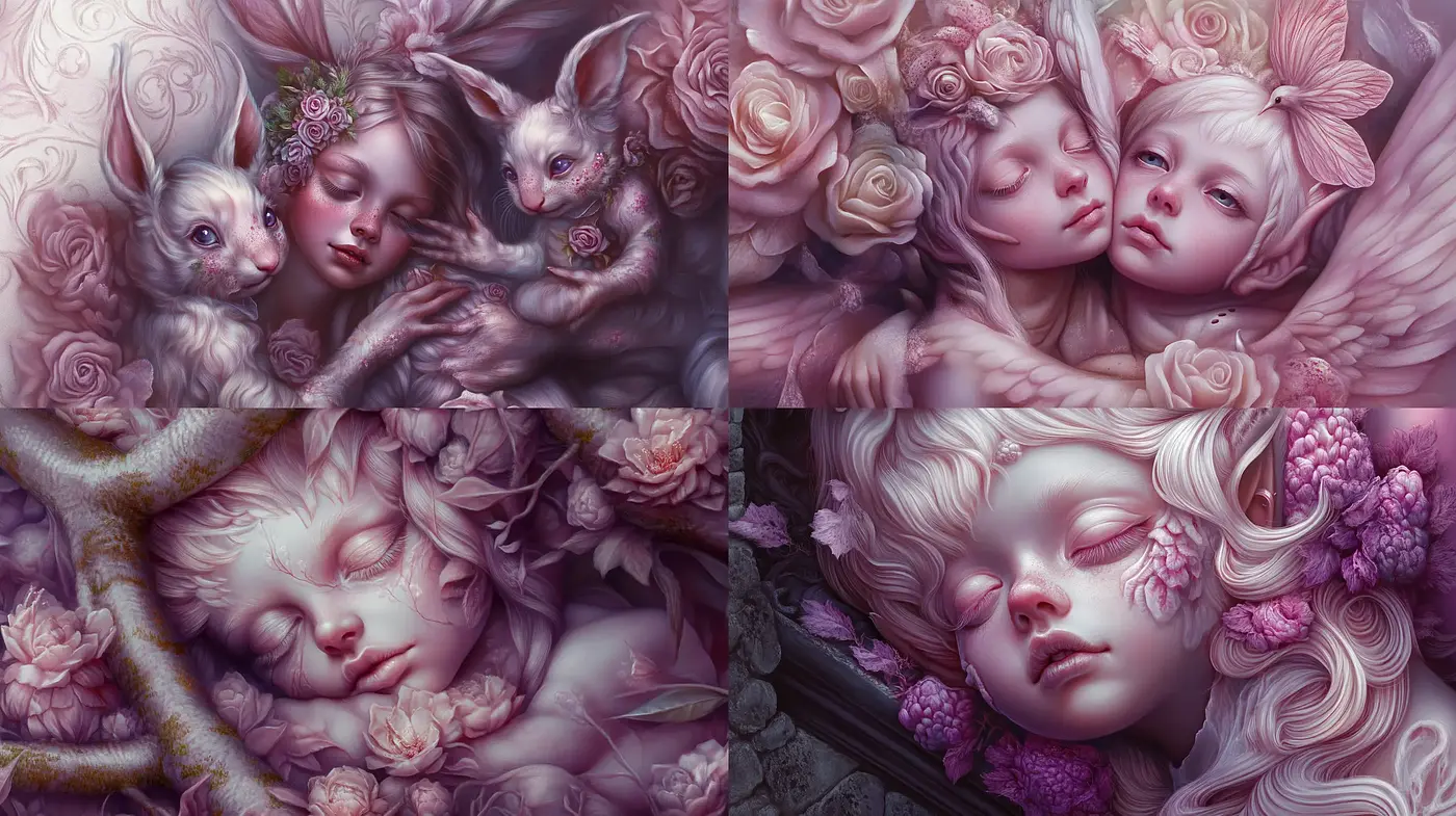 Enchanted Dreamscapes with Ethereal Flora and Fauna - Midjourney sref style