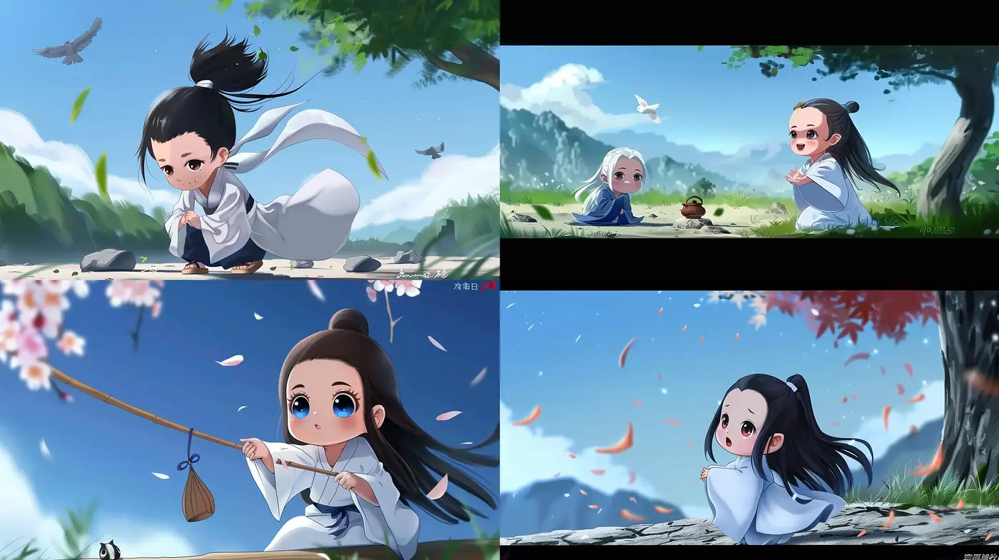 Serene Storybook Whimsy: A Consistent Harmony of Vivid Anime-inspired Impressions - Midjourney sref style
