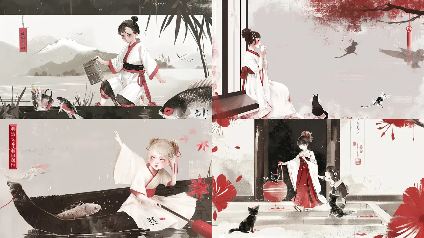 Ethereal East Asian Watercolor Reverie - Midjourney sref style