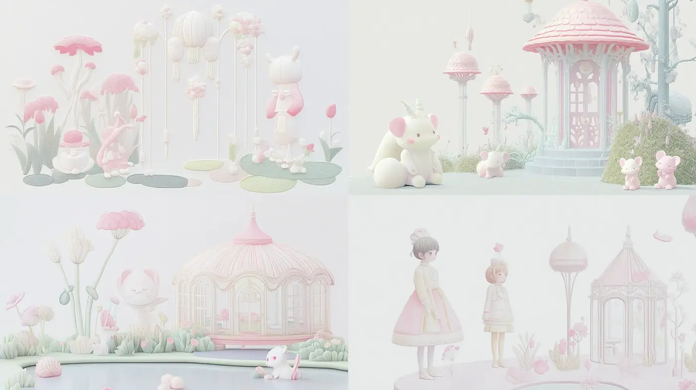 Surreal Pastel Dreamscape with Ethereal Overtones - Midjourney sref style