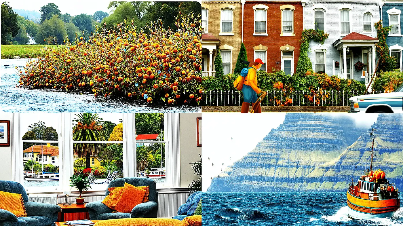 Lively and Inviting Scenes with a Nostalgic Coastal Aesthetic - Midjourney sref style