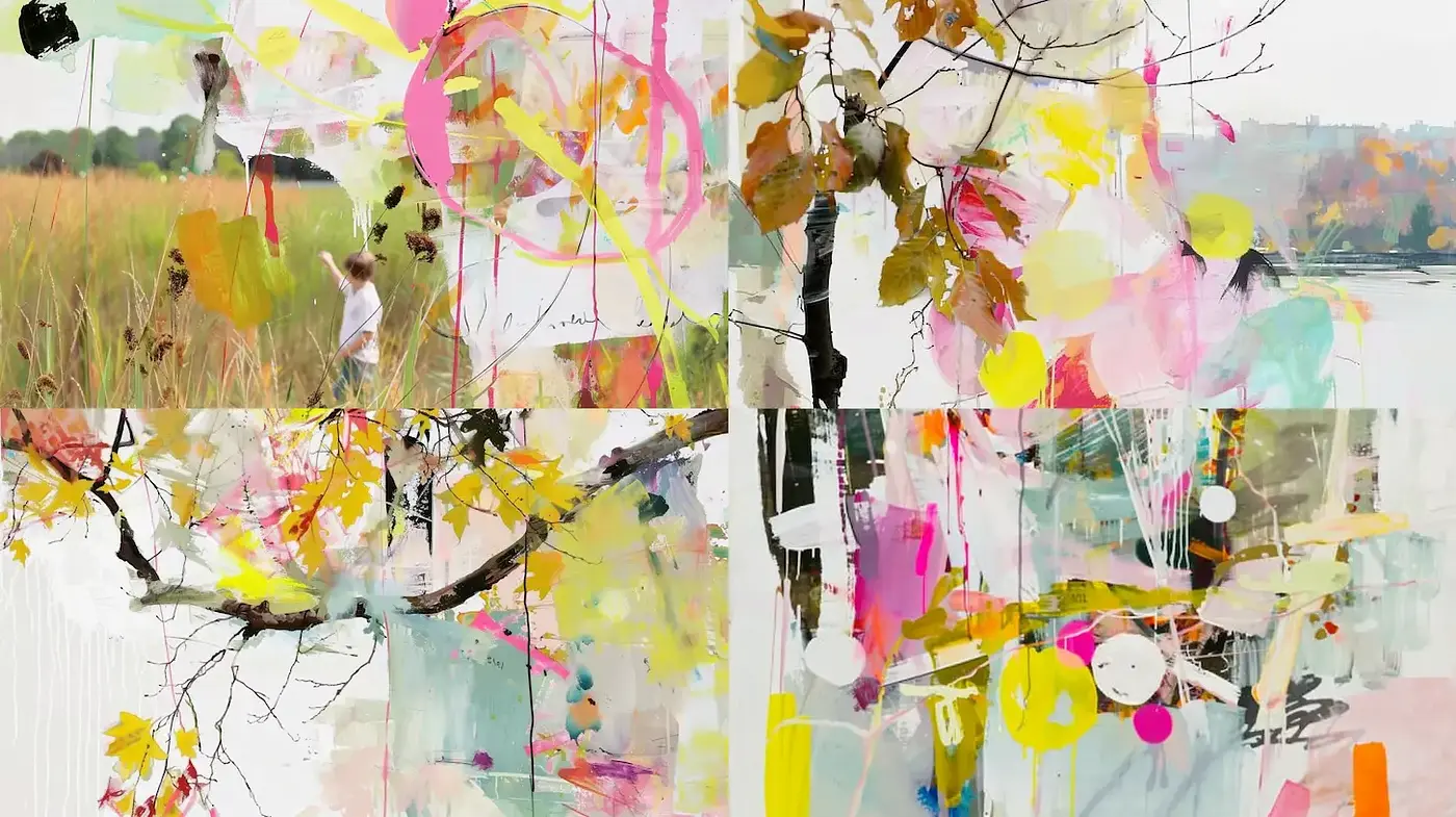 Vibrant Abstract Landscapes with a Playful Touch - Midjourney sref style