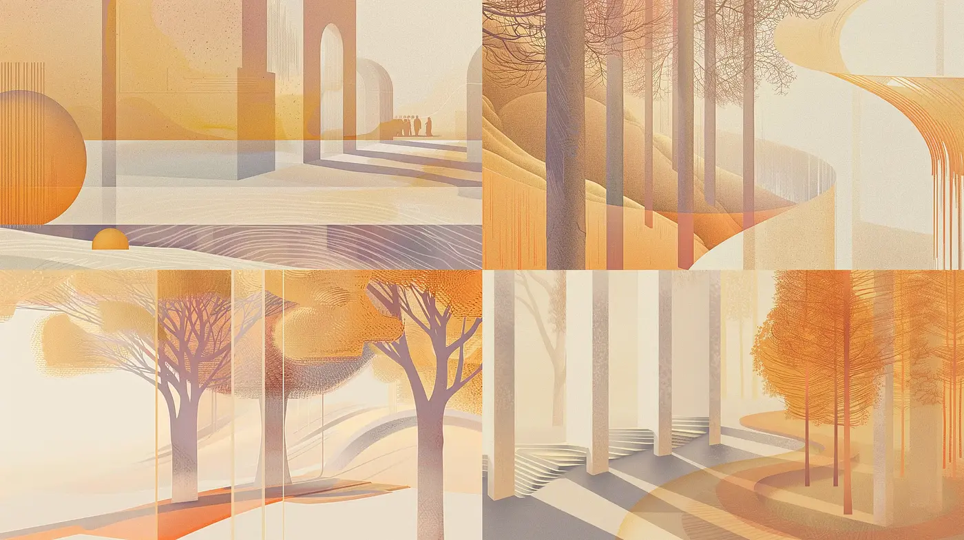 Amber Dusk Essence with Surrealist Overtones - Midjourney sref style