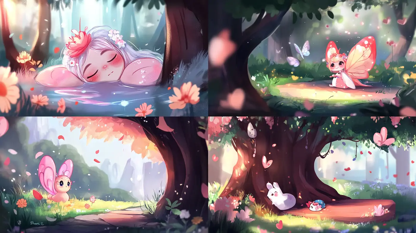 Enchanted Pastel Forest Whimsy - Midjourney sref style