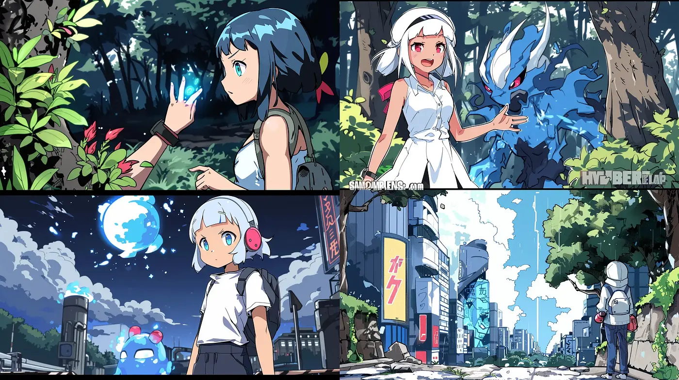 Energetic Anime-inspired Digital Dreamscapes - Midjourney sref style