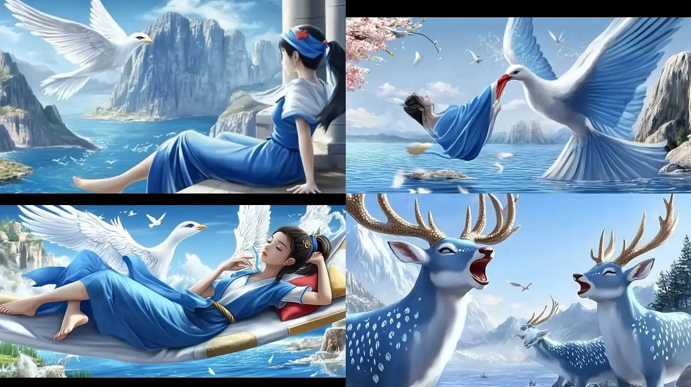 Mystical Serenity in Dreamy Surrealist Vistas - Midjourney sref style