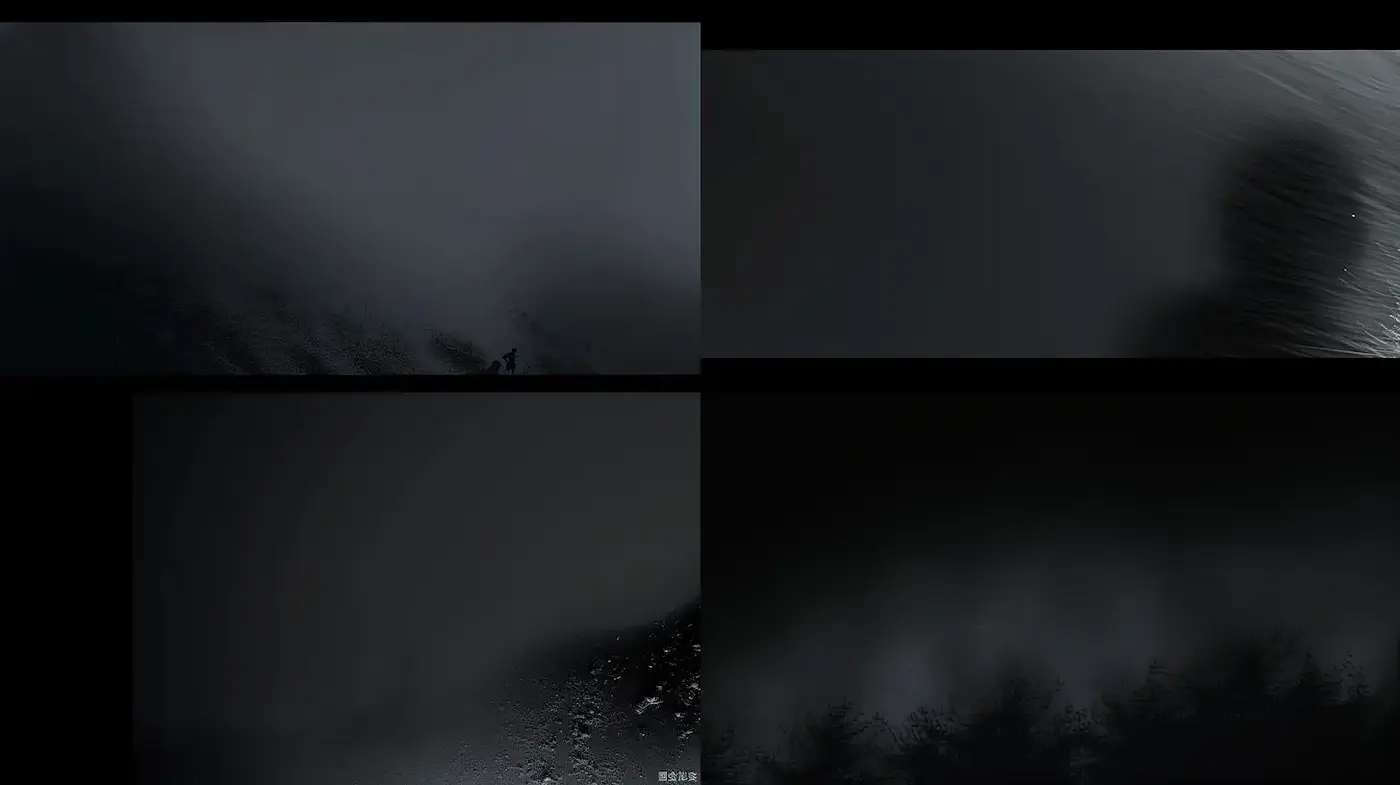 Mysterious and Ethereal Exploration of Shadows and Textures - Midjourney sref style
