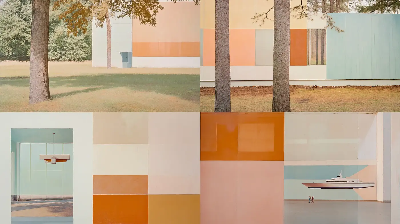 Soothing Palette of Modern Minimalism - Midjourney sref style