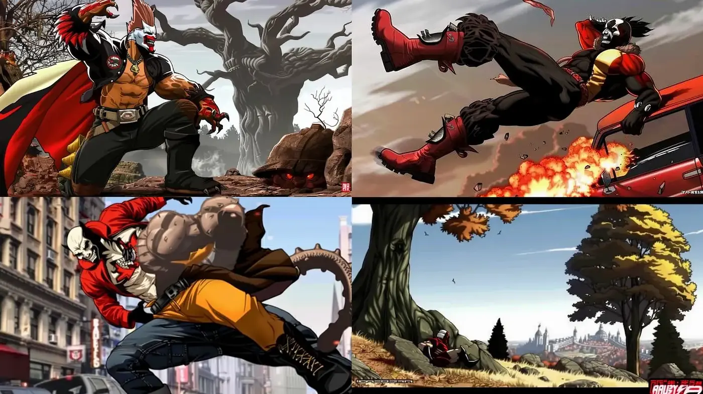 Dynamic and Bold Comic Book Aesthetic with Elements of Action and Adventure - Midjourney sref style