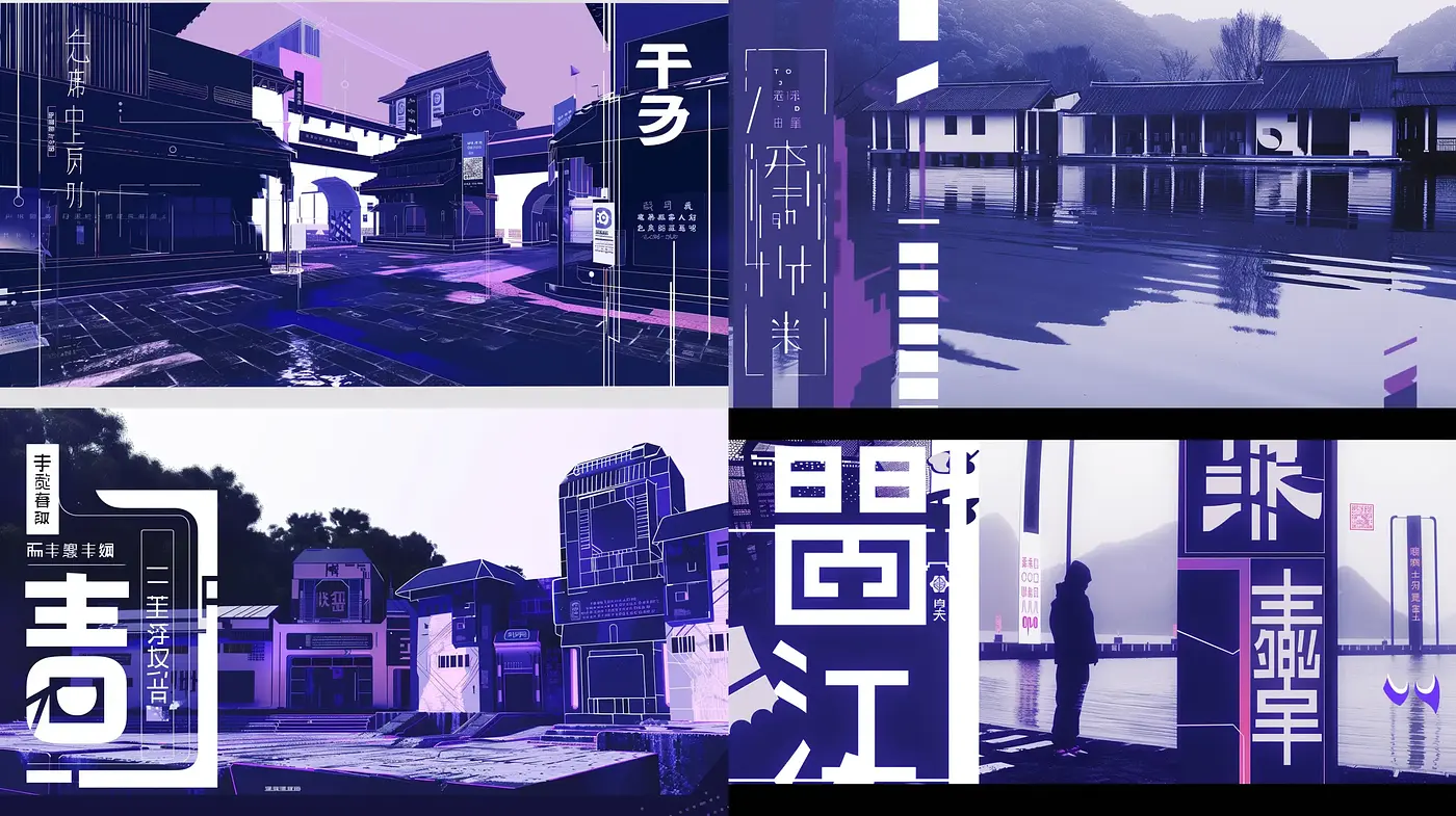Synthetic Neon Dreamscape: Consistent Cyber-Noir Aesthetic Across Varied Vistas - Midjourney sref style