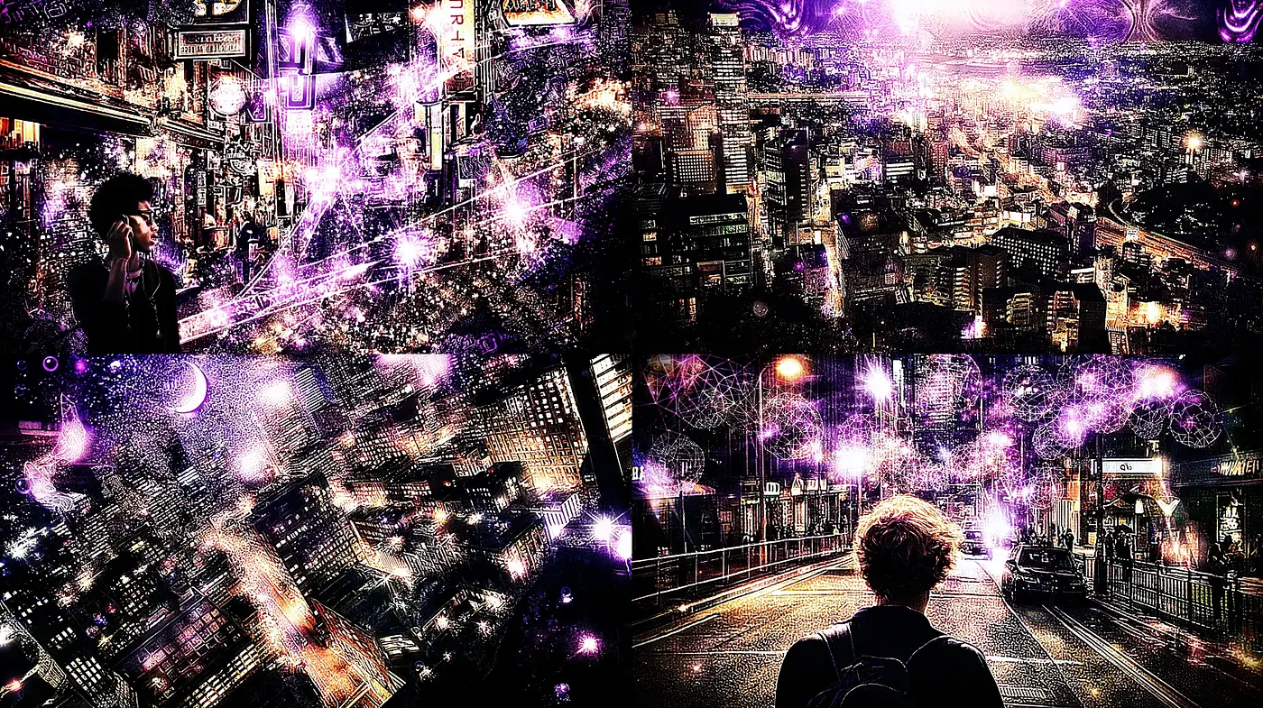Futuristic Urban Dreamscape with Ethereal Textures and Mystical Ambiance - Midjourney sref style