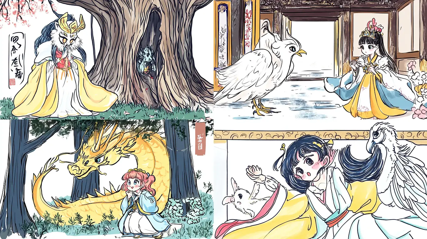 Enchanting Eastern Folklore Watercolor Visions - Midjourney sref style