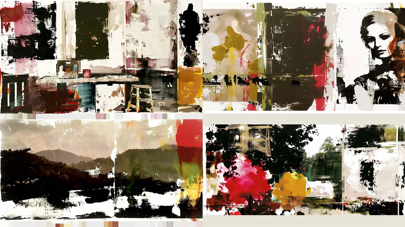 Abstract Expressionist Fusion with Digital Impasto Technique - Midjourney sref style