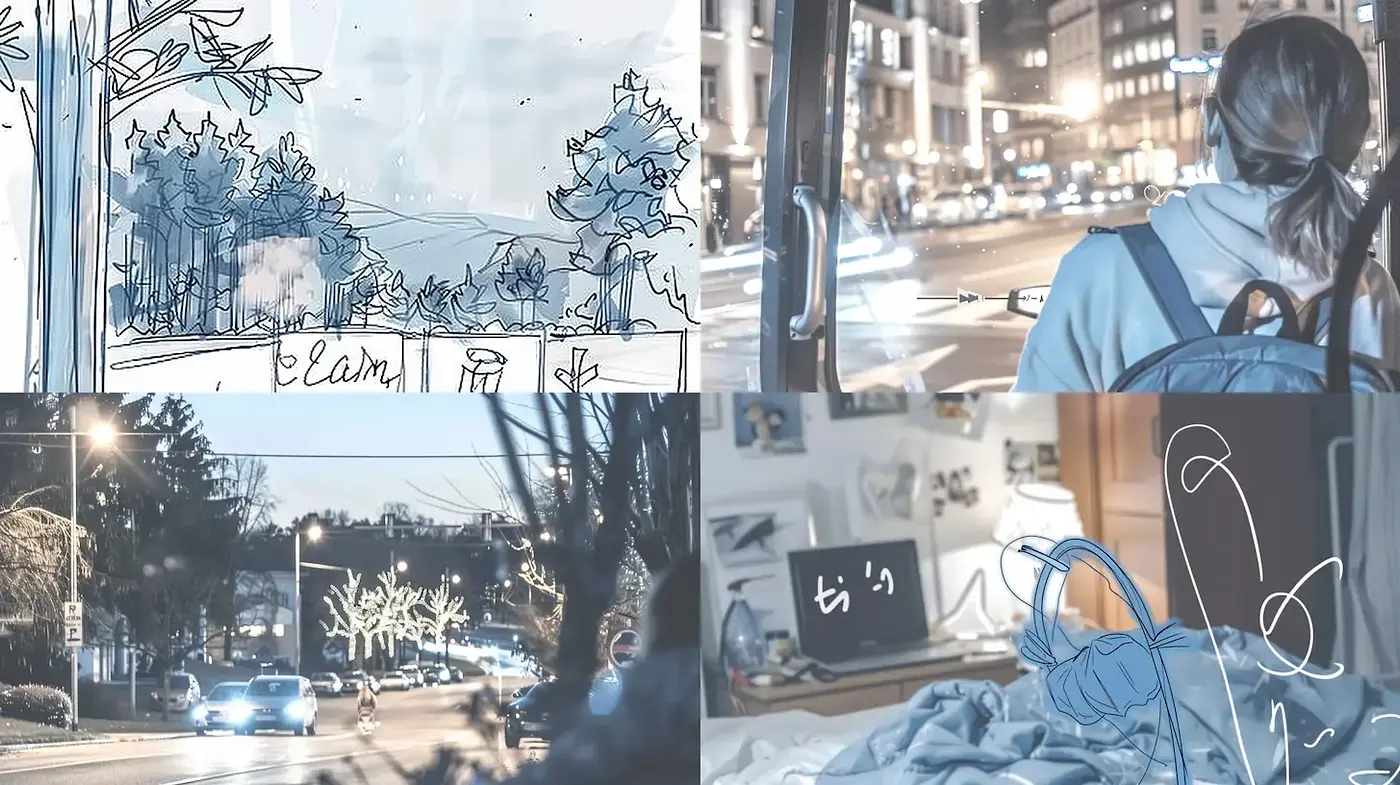 Contemporary Urban Sketching with a Soothing Color Palette and Whimsical Feel - Midjourney sref style