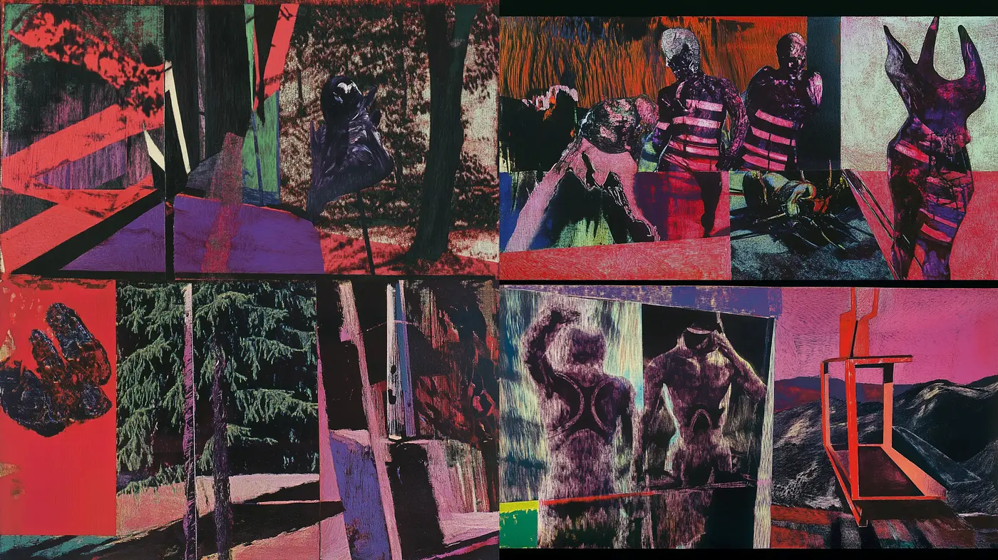 Abstract Expressionist Fusion with a Contemporary Digital Twist - Midjourney sref style