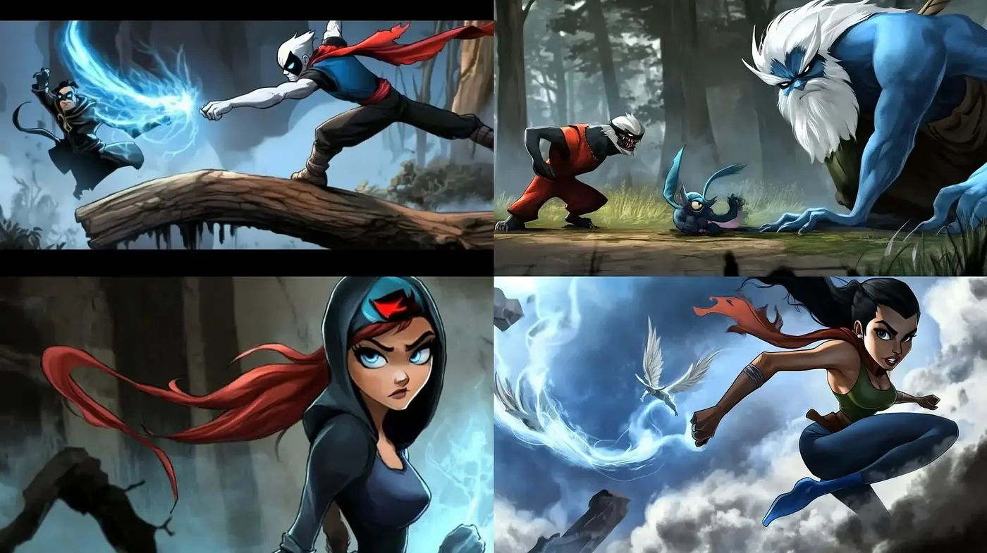 Dynamic and Vivid Comic Book Heroism - Midjourney sref style